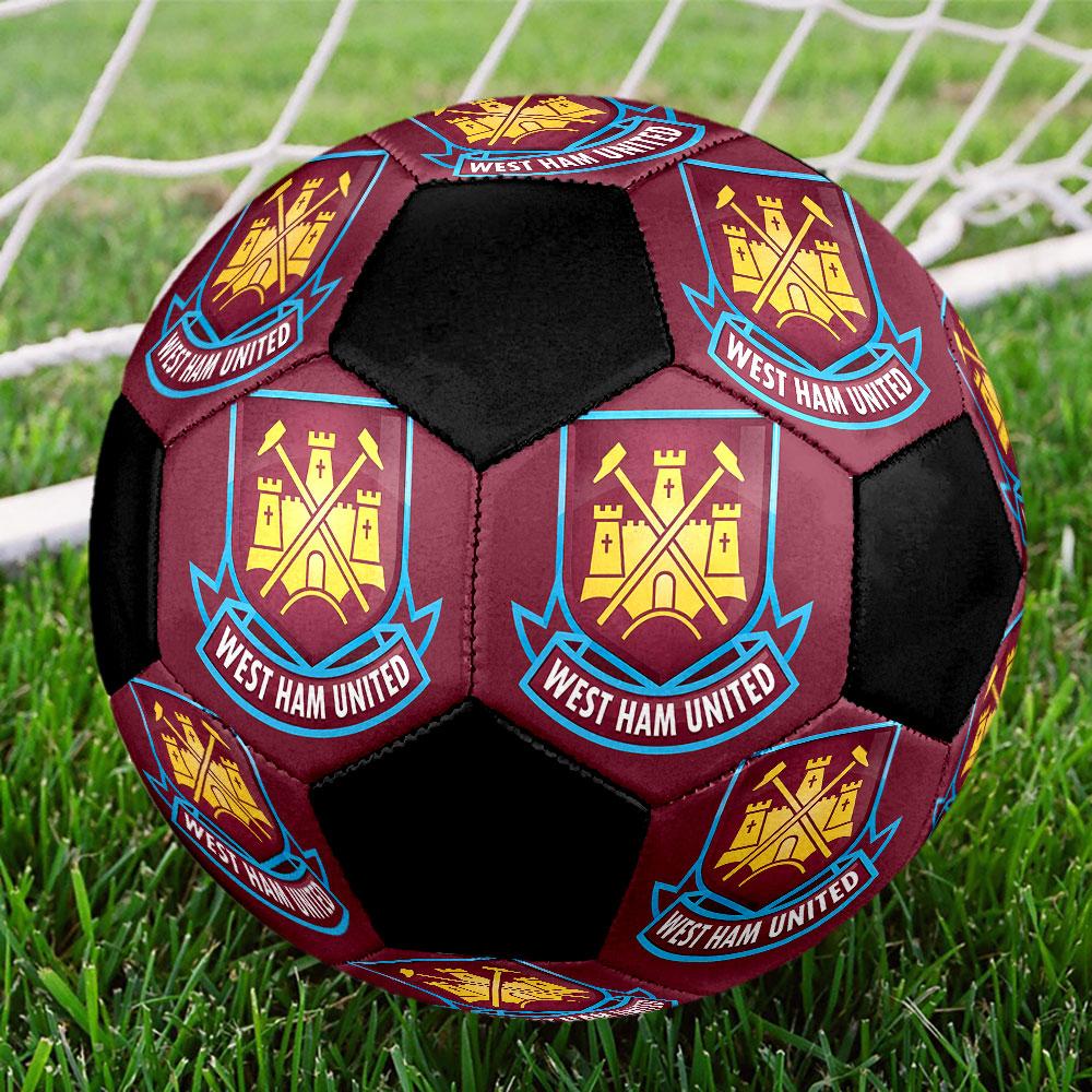 West Ham Soccer Ball Size 5 Colorful Machine Stitched PVC Competition Ready Durable High-Bounce