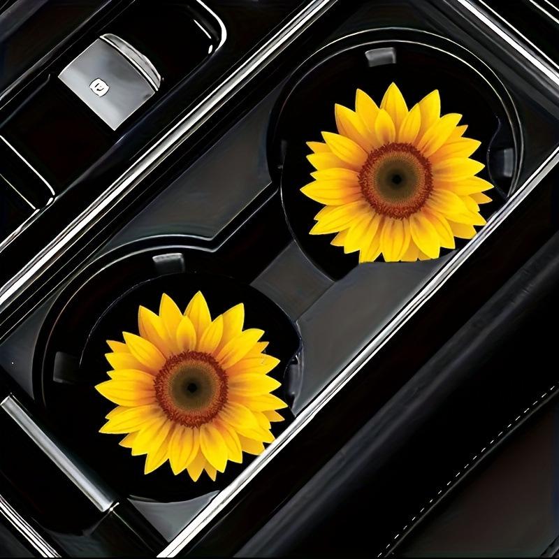 Sunflower Car Coaster for 2025: Fits CM Cup Holder - New Arrival Accessories
