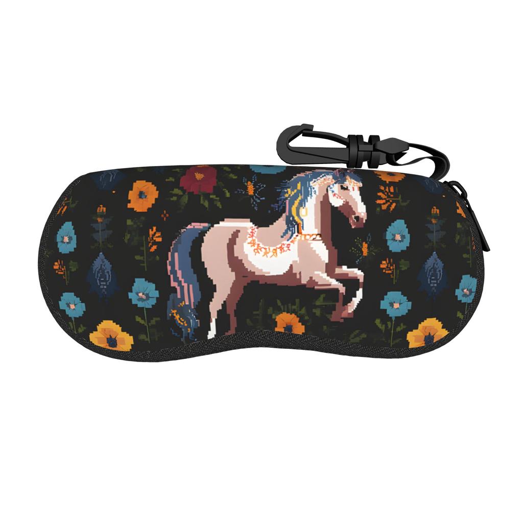 Colorful Running Horses Glasses Case Girls Lightweight Accessories Eyewear Box Cute Glasses Box