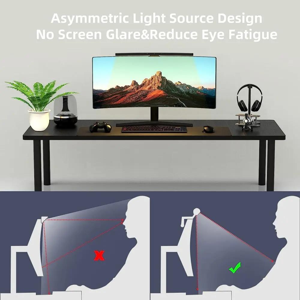 Curved Monitor Light Bar 3 Color Dimming Applicable To All Screens No Screen Glare Eye Caring for Desk/Office/Home/Game