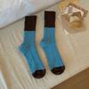 Colour Blocking Mid-Calf Wool Socks Retro Outdoor Wear Short Socks Mid Tube Socks  Autumn Winter