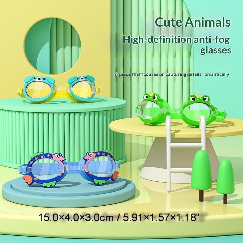 Children'S Swimming Goggles Hd Anti-Fog Waterproof Professional Swim Glasses With Swim Cap Set For Boys Girls