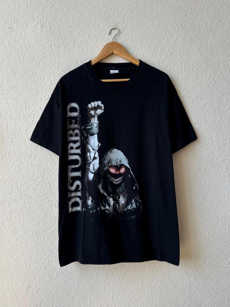 Vintage 2000s Disturbed Up Yer Fist Heavy Metal Band Graphic Double-Sided Tee