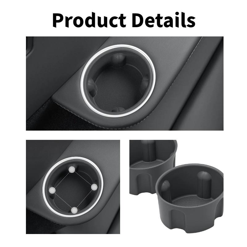 For Tesla Model YL 2025 Third Row Water Cup Holder, Car Beverage Rack Drinks Storage Tank Slot, Silicone Interior Accessories