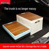 Portable Dual-Use Car and Home Folding Storage Box with Wooden Lid