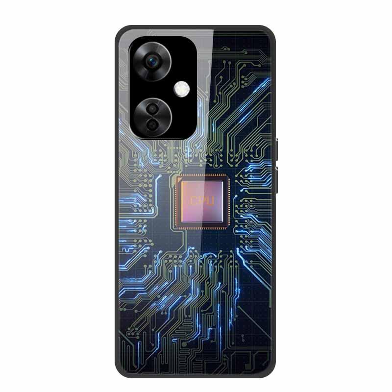 Personalisierte bunte Landschafts-Handyhülle mit gehärtetem Glas für OnePlus NORD CE 3 5G