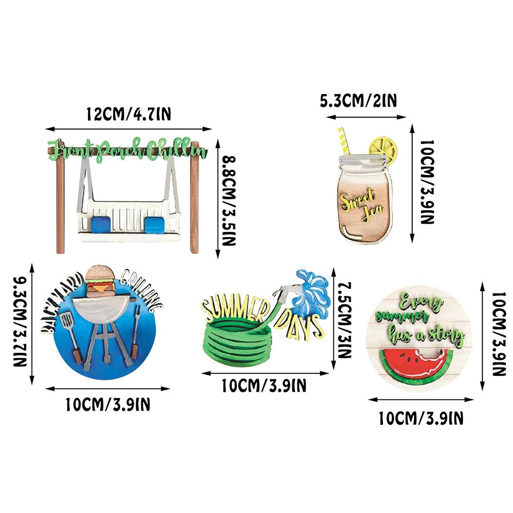 Summer Tiered Tray Decor Set Farmhouse Wood Tiered Tray Decor Items Summer Theme Mini Wooden Signs Home Kitchen