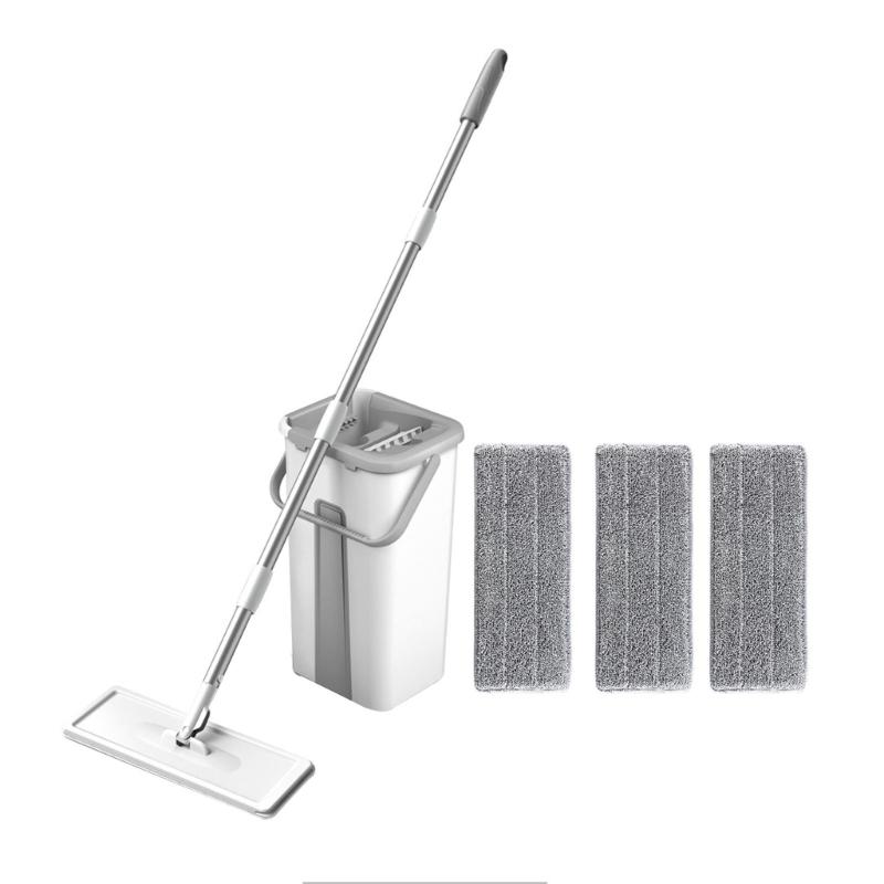 

Бытовая швабра для мытья полов с отжимом для влажной и сухой уборки, швабра с насадкой из микрофибры