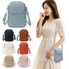 Solid Color Shoulder Bag PU Coin Purse Trendy Mobile Phone Bag  For Men and Women