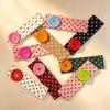 Dopamin Farbe Elastisches Kopfband Großer Knopf Yoga Haarband Modisches Polka Dot Stirnband Täglich