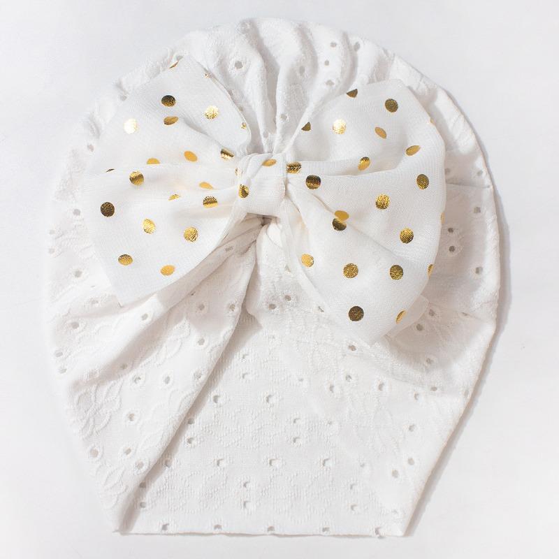 New children's hats, solid color bow baby pullover hats, summer breathable baby caps