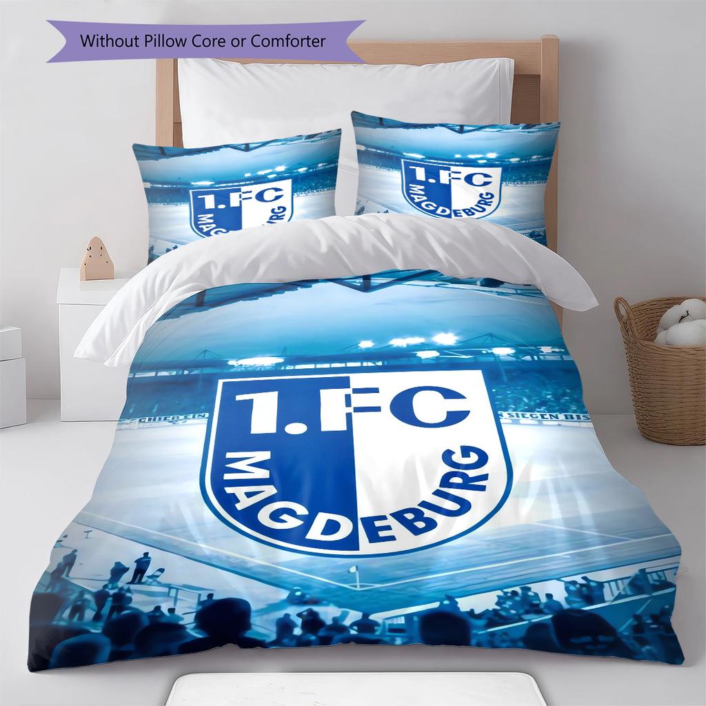 1. FC Magdeburg Pattern Bedding,Quilt Set Quilt Cover Pillowcase Home Birthday Gift (1 * duvet cover + 2 * pillowcase, without core)