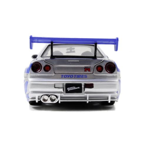 Jada Toys 1/24 Scale Fast & Furious Diecast Car Brian's Nissan Skyline GT-R (R34)