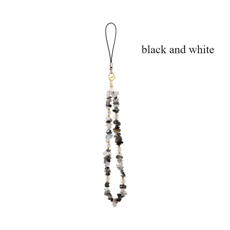 Kreativní personalizované menšiny Kreativní korálkový přívěsek na mobilní telefon Nové dámské oblečení Přírodní kámen Ametyst Štěrkový Šňůrka na mobilní telefon