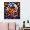 Diamond Painting Kit Halloween Pumpkin Stained Glass Design DIY 5D Full Drill Canvas Art Relaxing Bedroom Wall Decor Craft Home
