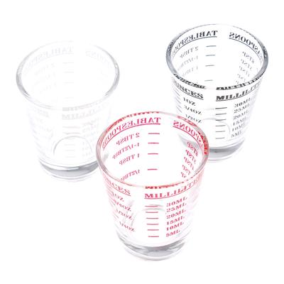 1 Stück 30 ml Glas-Messbecher mit Skala S Glas Flüssigglas Unzenbecher