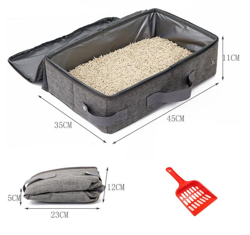 

Large Portable Foldable Cat Litter Box, Lining for Easy Cleaning, Oxford Cloth Durable, Rectangular Shape, Suitable for Indoor
