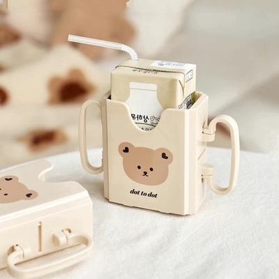 Suporte de copo de papelão para leite ajustável de plástico para bebês e crianças pequenas Caixa de suco para beber Suporte de copo antiaperto Suporte de copo de leite ajustável