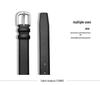 2023 Women's Genuine Leather Black Pin Buckle Wide Belt for Jeans