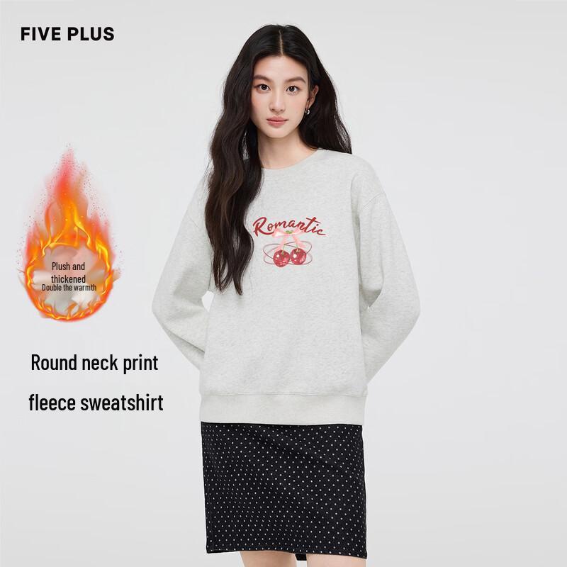 

FivePlus Women s Cute Print Fleece-Lined Sweatshirt S