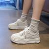 Faux leather mesh breathable heightening little white shoes women's 2025 summer new thick-soled casual versatile muffin sports board shoes