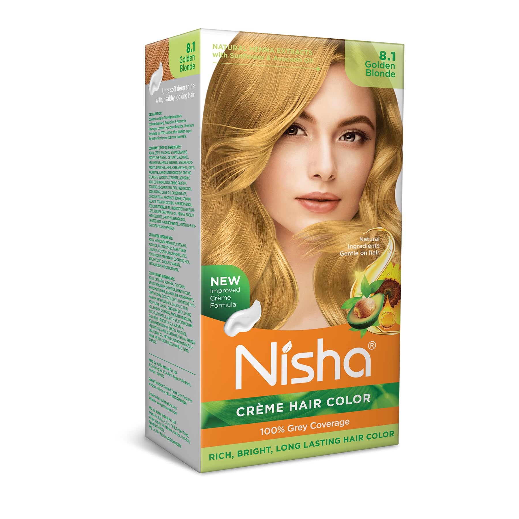 Nisha Creme Hair Color Golden Blonde