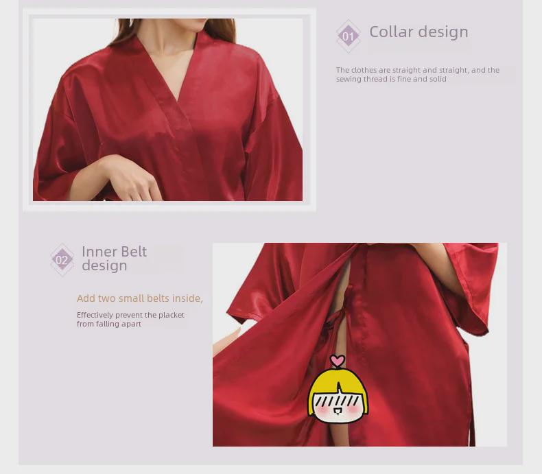 Summer Bride Wedding Nightgown Cardigan, Thin Five-Point Sleeve, Solid Color Morning Gown