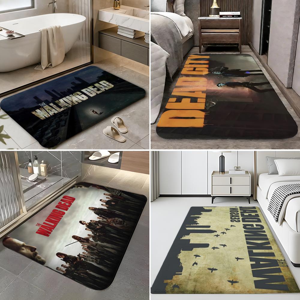 show T-The Walking Dead Floor Mat Soft Flannel Entrance Door Mat Non Slip Absorbent Bathroom Bedroom Floor Rug
