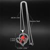 Red Bird Engraved Heart Necklace – Christmas Gift for Boys and Girls