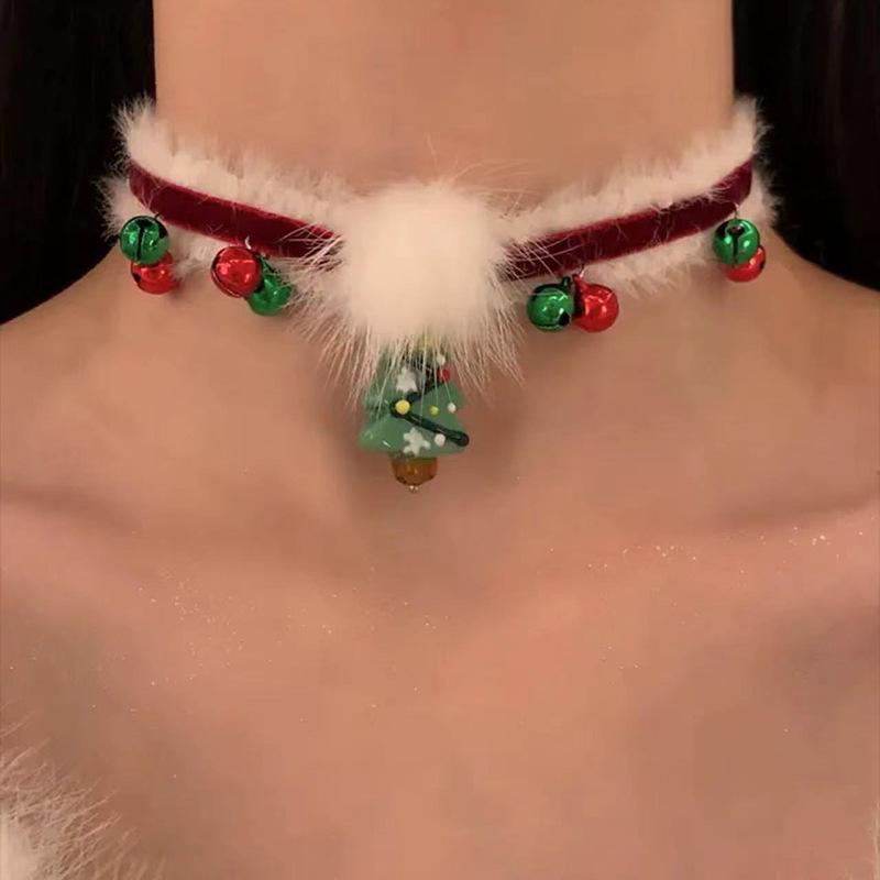 Christmas Tree Titanium Necklace: Elegant Long Sweater Chain for Women - Unique Niche Design