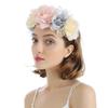 Women Wedding Bridal Headband Garland 3D Simualtion Flower Crown Beach Hair Hoop  Gray