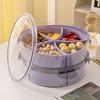 Bandeja para servir dividida con asa de tapa Caja de refrigerios de 5 compartimentos Caja de refrigerios portátil para dulces, frutas y nueces Organizador de platos para refrigerios Fiestas Suministros de picnic entretenidos