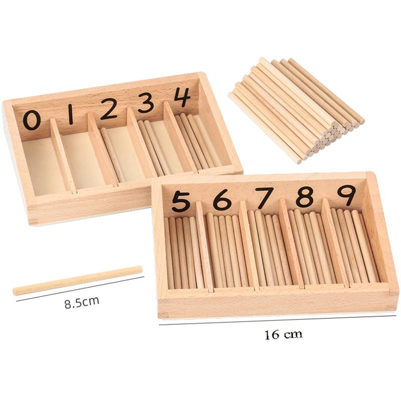 Counting Box Math Montessori Toys For Children Wooden Counter Numbers Learning Toy Pre-school Educational Toy Kids Teaching Aids
