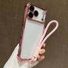 Luxury Plating Clear With Candy Lanyard Shockproof Bumper Phone Case For 17 Pro Max 17 Pro 17 Air Hand Wrist Strap Cover