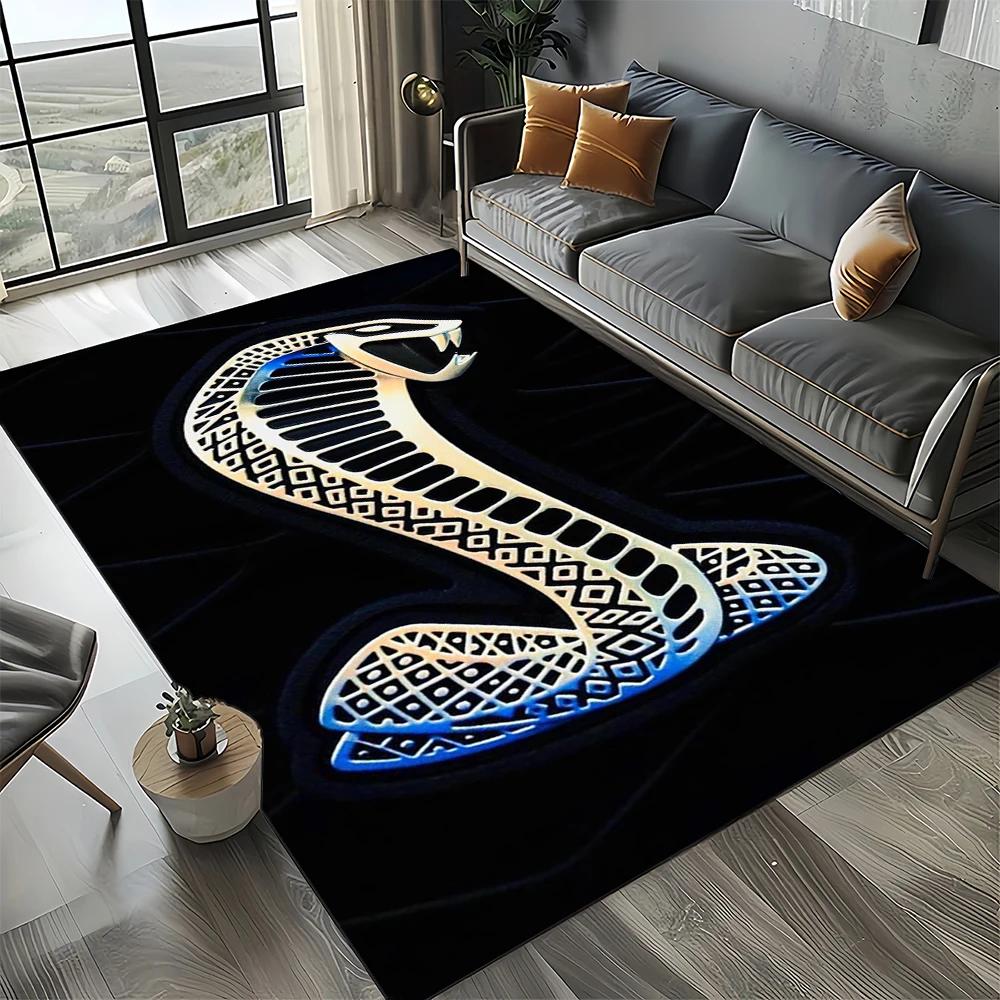 3D F-Ford Mustang Závodní Auto Motocykl Koberec Kobereček do Obývacího Pokoje Ložnice Domácí Dekorace Pohovky, Dětský Koberec Protiskluzová Podložka na Podlahu