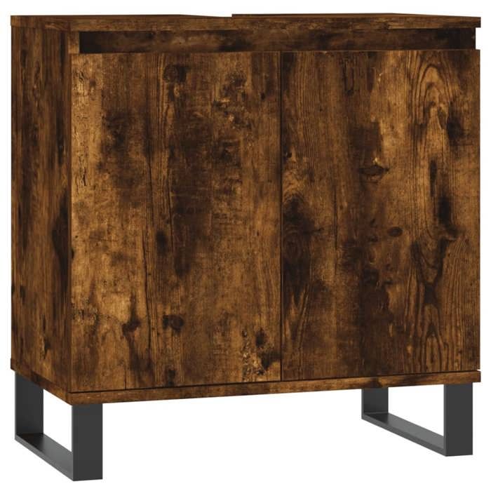 VidaXL Armoire de bain chêne fumé 58x33x60 cm bois d'ingénierie 831593
