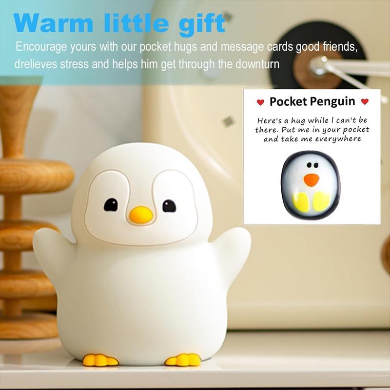 Cute Penguin Night Light, Animal Silicone Nursery Lamp Touch Control Nightlights USB Rechargeable Bedside Lamps