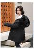 Women's Mid-Length Loose-Fit Padded Parka - Korean Style Winter Coat, Trendy Plus Size, Cotton and Down Blend.