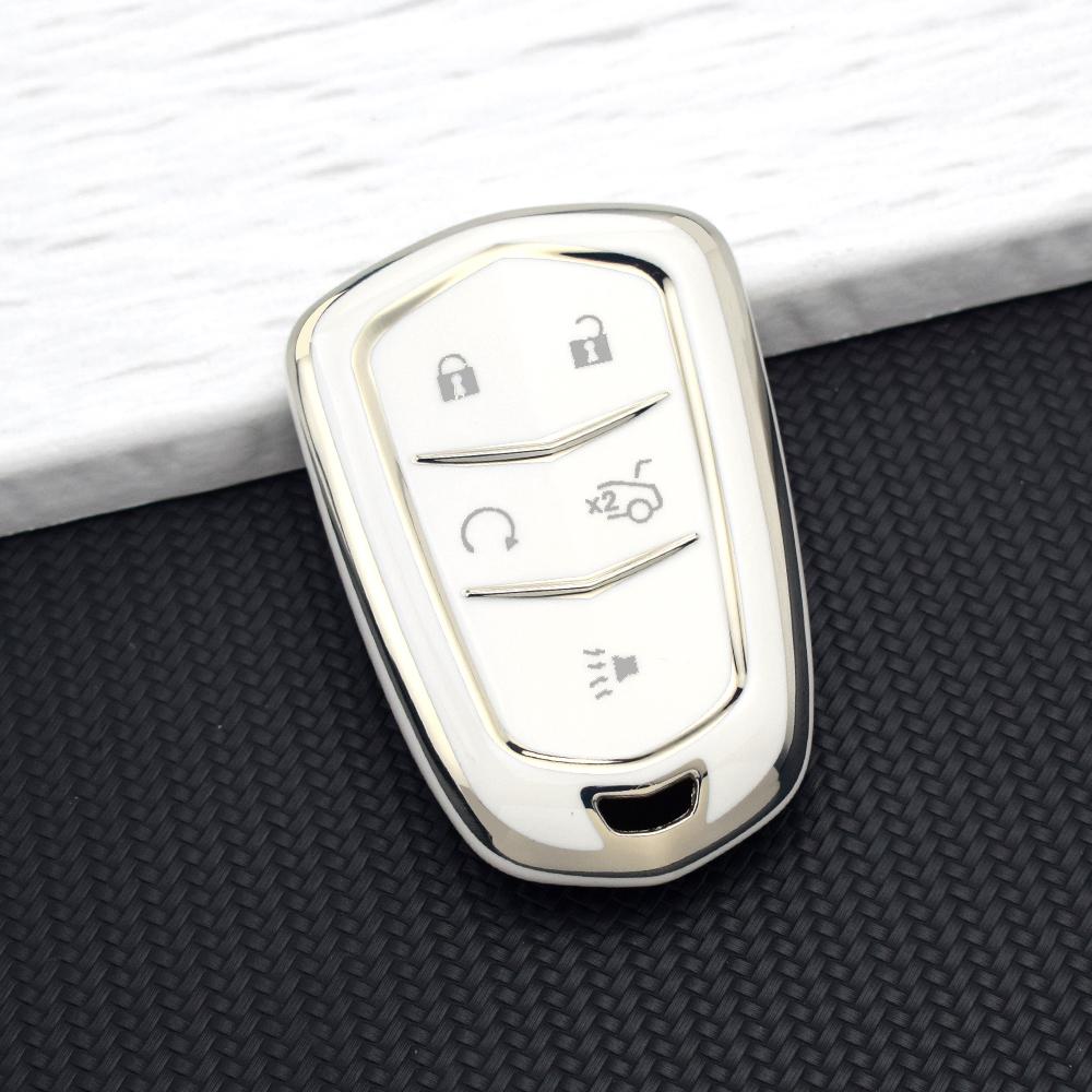 Weiche TPU Smart Key Fob Hülle für Cadillac ATS CT6 CTS DTS XT5 Escalade ESV SRX STS XTS ELR 4/5 Tasten Hülle Schlüsselanhänger Zubehör