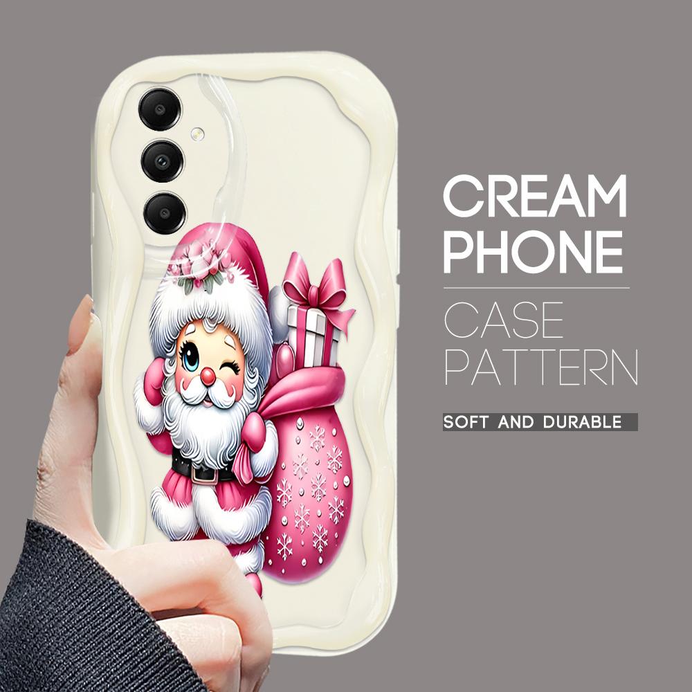 

Милый мультяшный узор, кремовая текстура, мягкий силиконовый чехол с волнистыми краями, чехол для телефона Samsung Samsung S24 Plus 5G белый