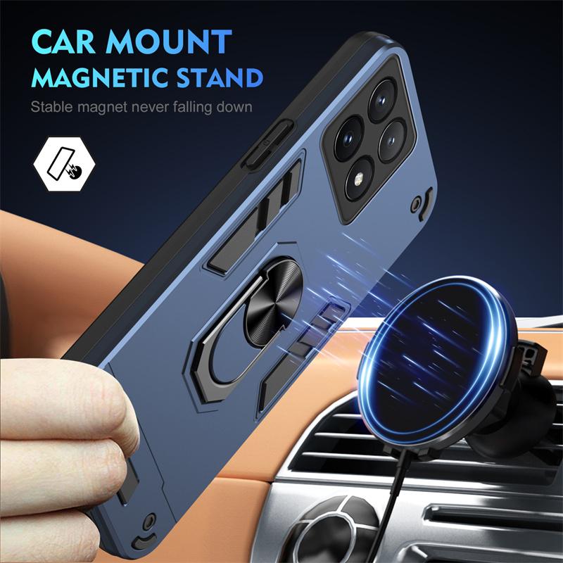For Xiaomi Poco X6 Pro 5G Case Magnetic Holder Ring Armor Case For Poko Little X6 X 6 6X Pro X6Pro Lens Protect Shockproof Cover