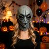 Accessorio Dettagliato per Cosplay Alieno Maschera Grigia di Halloween, Maschera Integrale in Lattice per la Testa con Grandi Occhi Morbidi a Sostegno, Festa Sci-Fi per Adulti, Dolcetto o Scherzetto