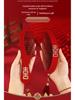 Double Happiness Red Wood Bride Gift Set: Mirror & Comb Collection