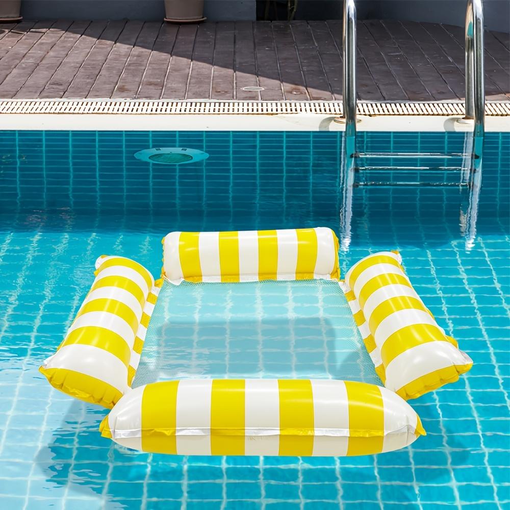 Inflatable Water Hammock Swimming Pool Floating Bed Foldable Summer Lounger Chair for Adult Beach Vacation Party