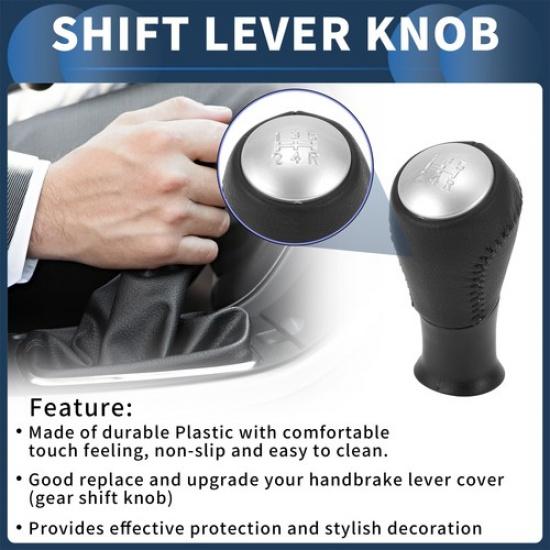 5 Speed Gear Shift Knob for Honda Accord 2003-2008 Plastic Black Silver Tone