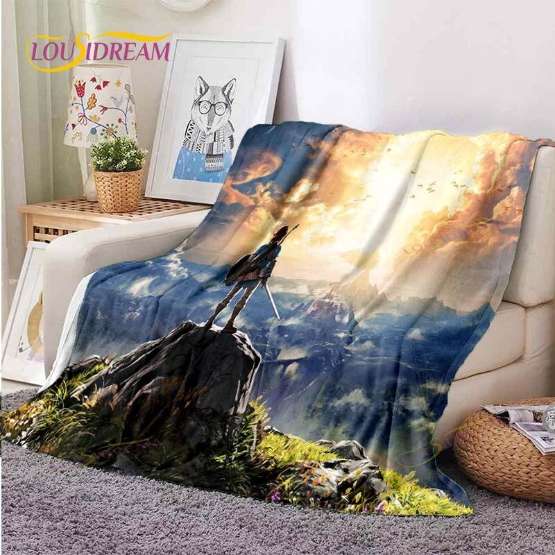 Niedliche Cartoon-Zelda-Überwurfdecke, Couch-Bettbezug, Reisebettwäsche, Überwurfdecke, Flanelldecke, Tagesdecke