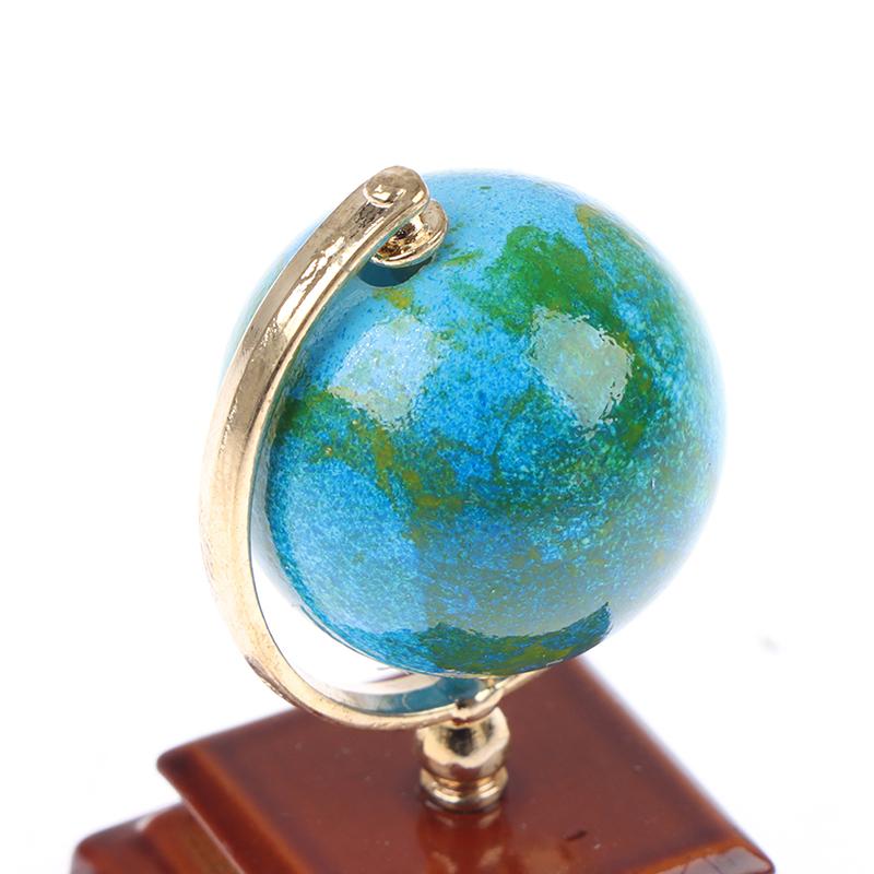 1Pcs Mini Metal 1:12 Vintage Blue World Globe Miniature Dollhouse Furniture