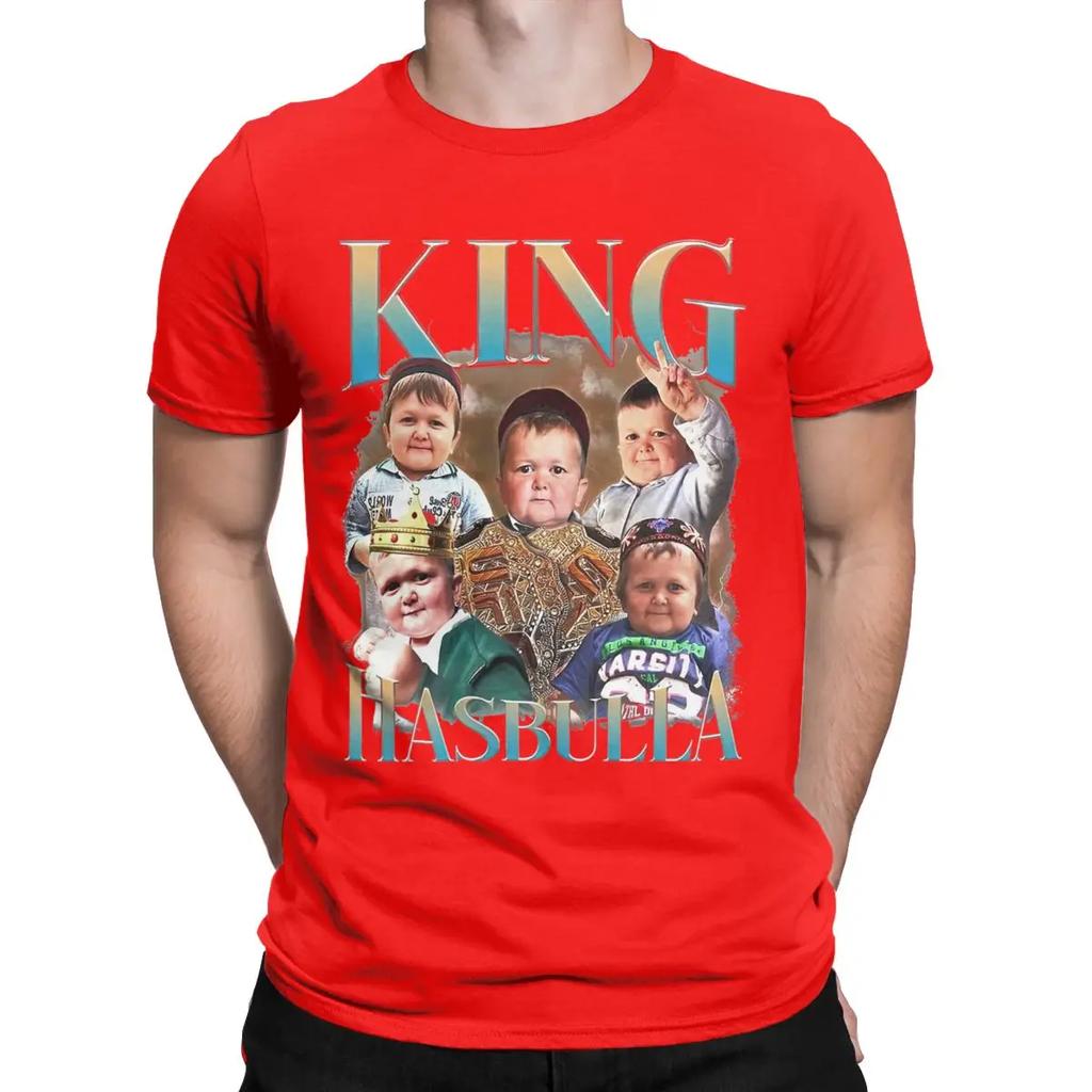 Crazy King Hasbulla Art Khabib T-Shirts for Men Round Neck 100% Cotton T Shirt Vintage Short Sleeve Tee Shirt Gift Idea Clothes