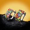 Fashion temperament niche color butterfly earrings female enamel glaze super fairy flower ear clip without pierced earring
