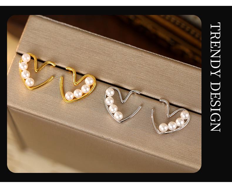 Banyan Tree S925 Silver Pearl Love Earrings - Simple Japanese & Korean Style for Women